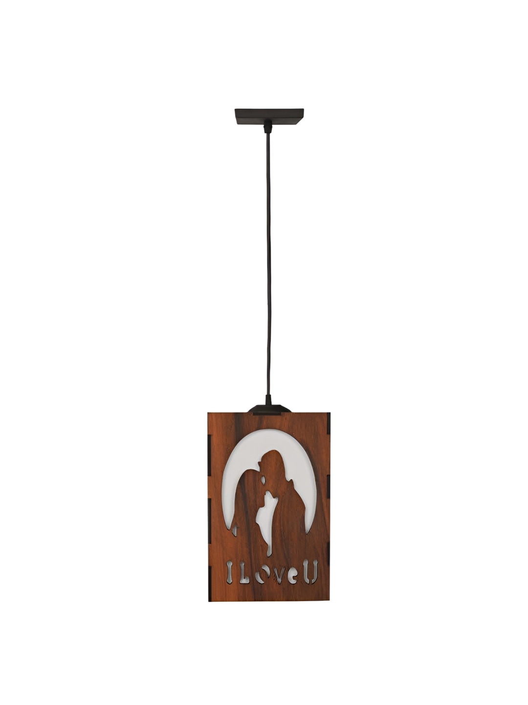 

Afast Black & Brown Textured Wooden Rectangle Ceiling Lamp