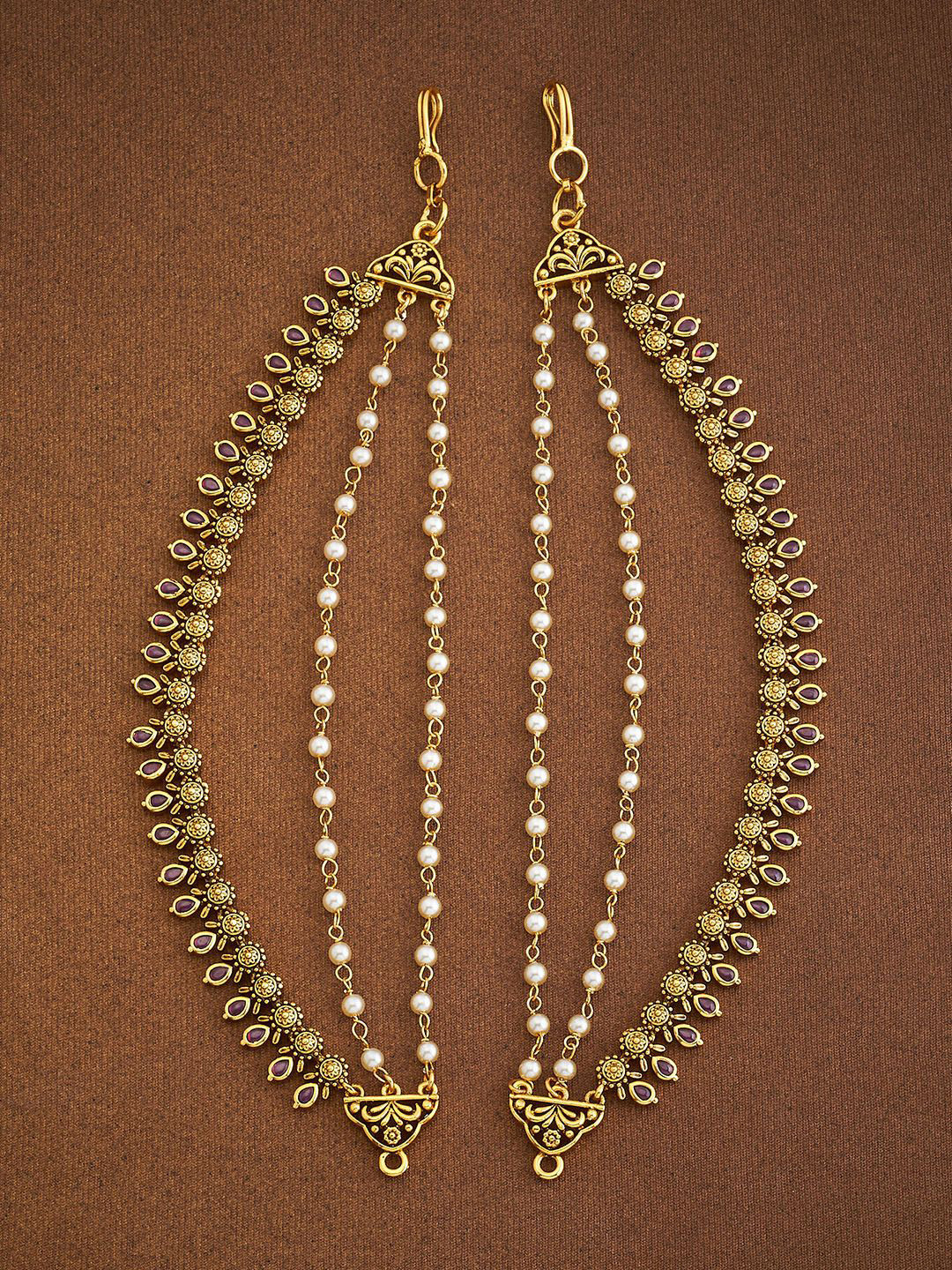 

Kushal's Fashion Jewellery Women Ethnic Antique Embellished Matil, Gold