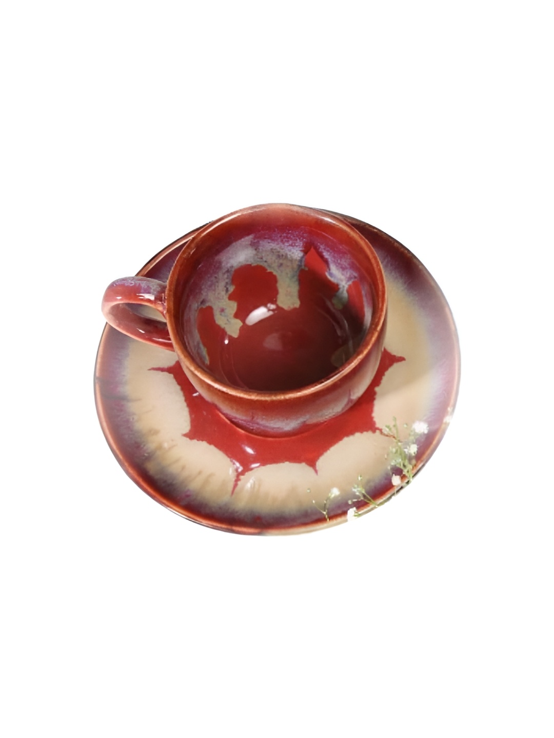 

AMALAFIEE CERAMICS Red & Brown 12 Pieces Printed Ceramic Matte Tea Set