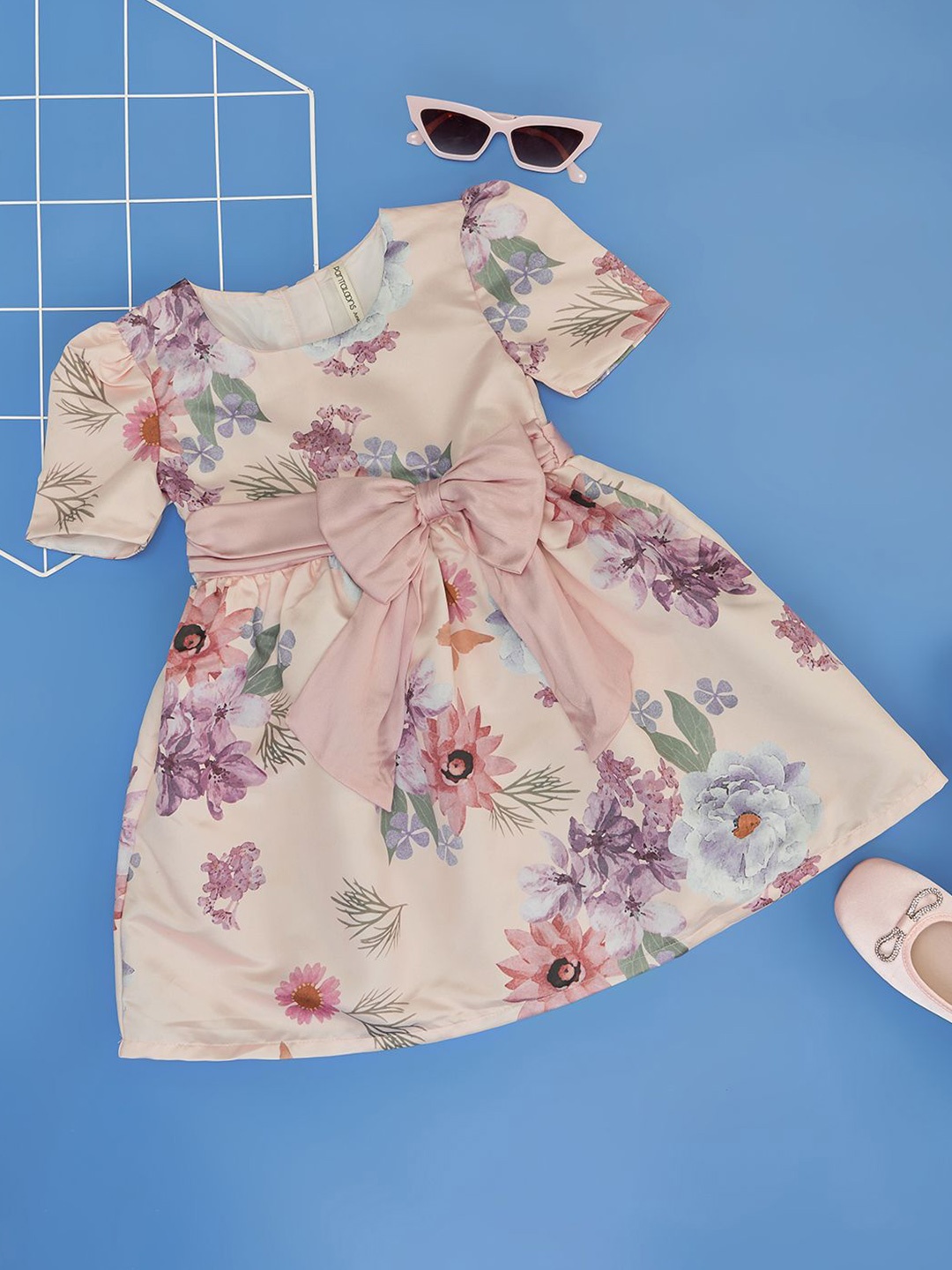 

Pantaloons Junior Girls Floral Printed A-Line Dress, Off white