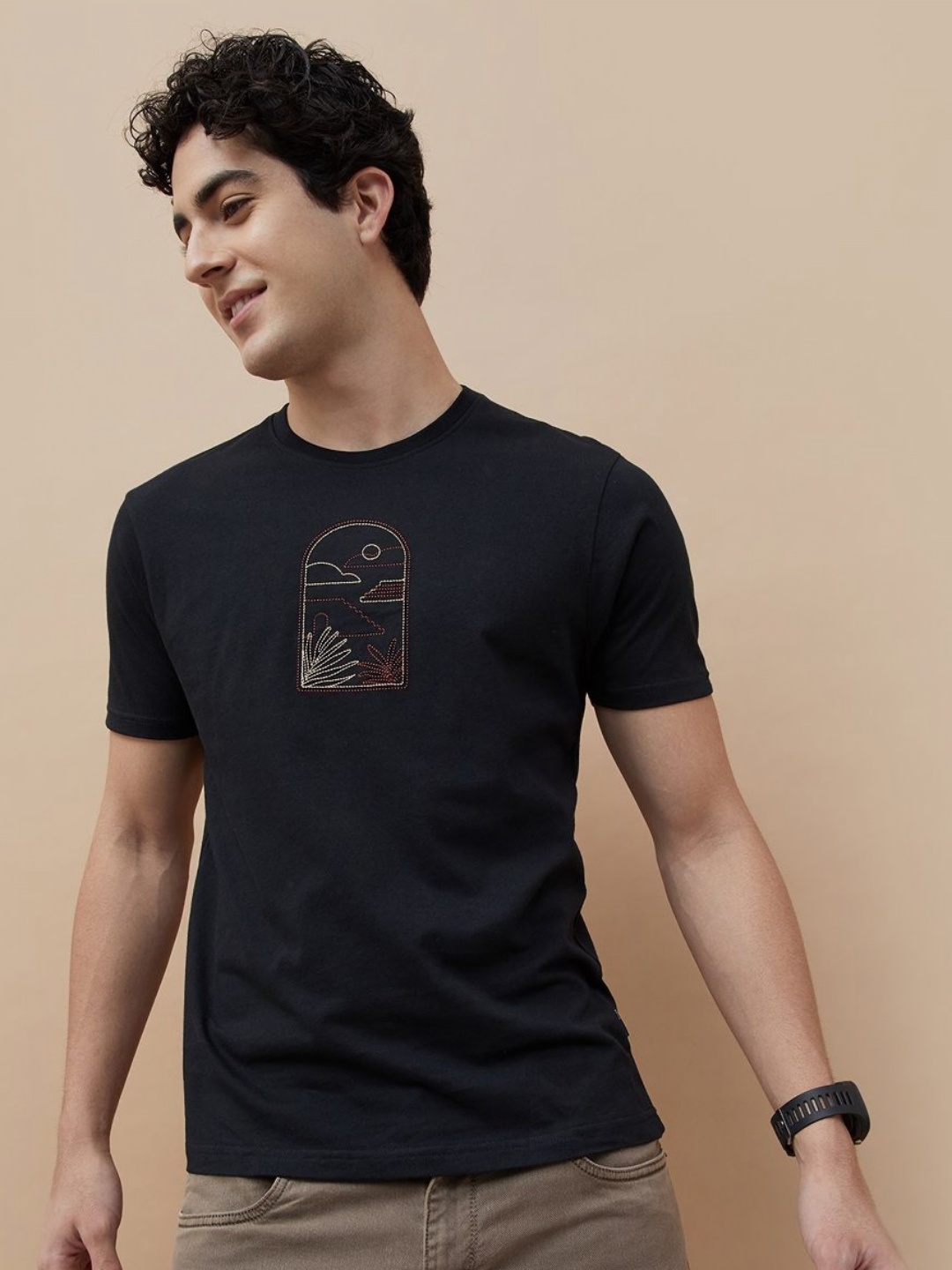 

Fame Forever by Lifestyle Men Graphic Printed Round Neck Cotton T-shirt, Black