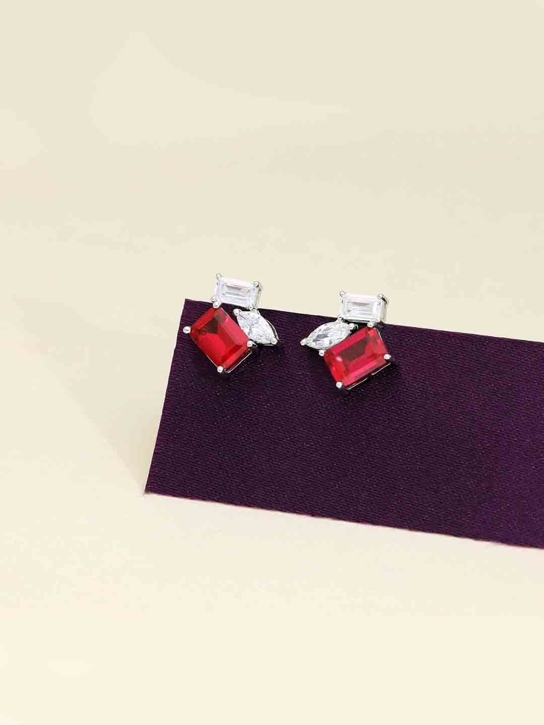 

KAI JEWEL Rhodium-Plated Sterling Silver Cubic Zirconia Tasselled Studs