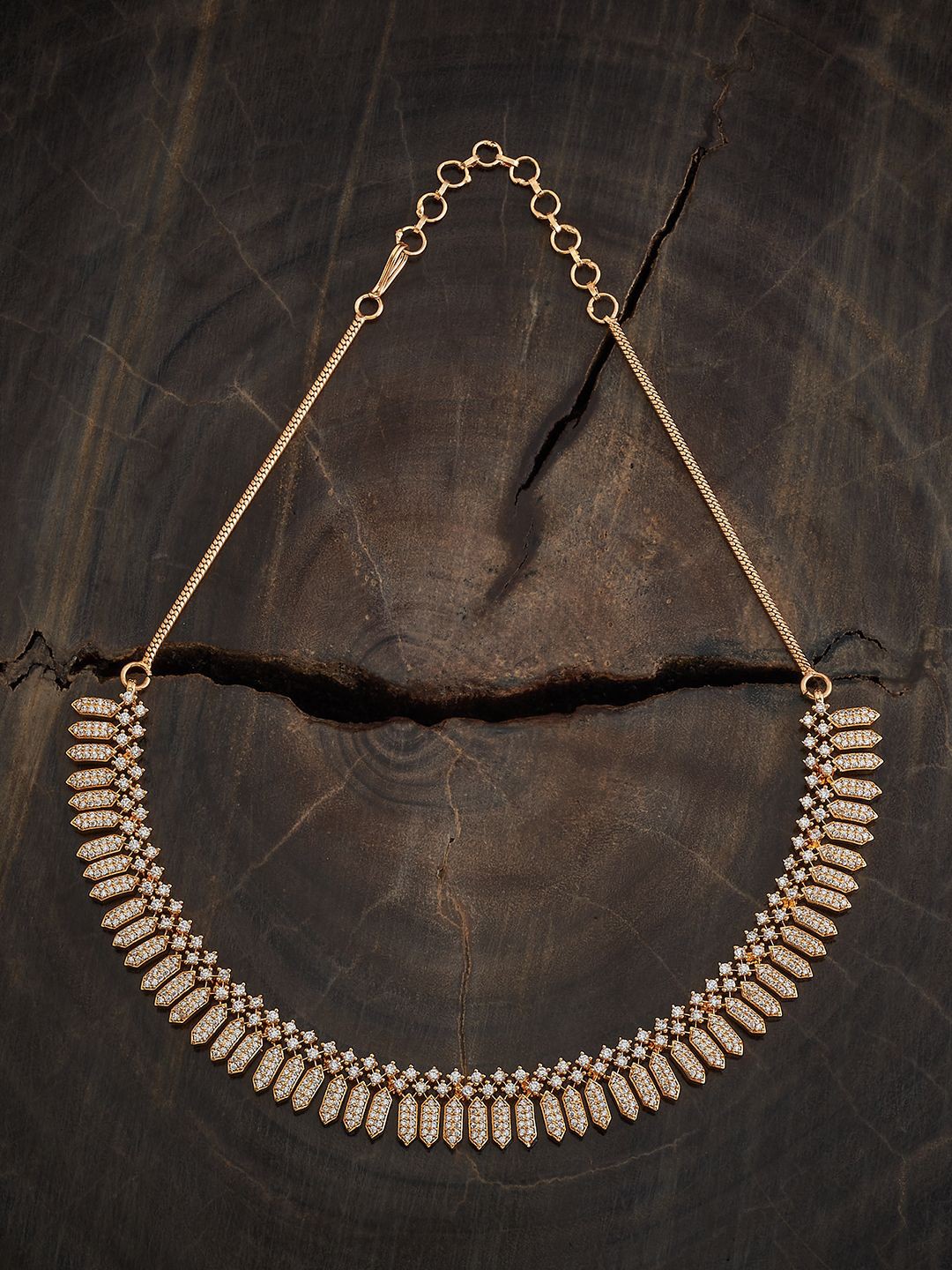 

Kushal's Fashion Jewellery Gold-Plated Cubic Zirconia Necklace