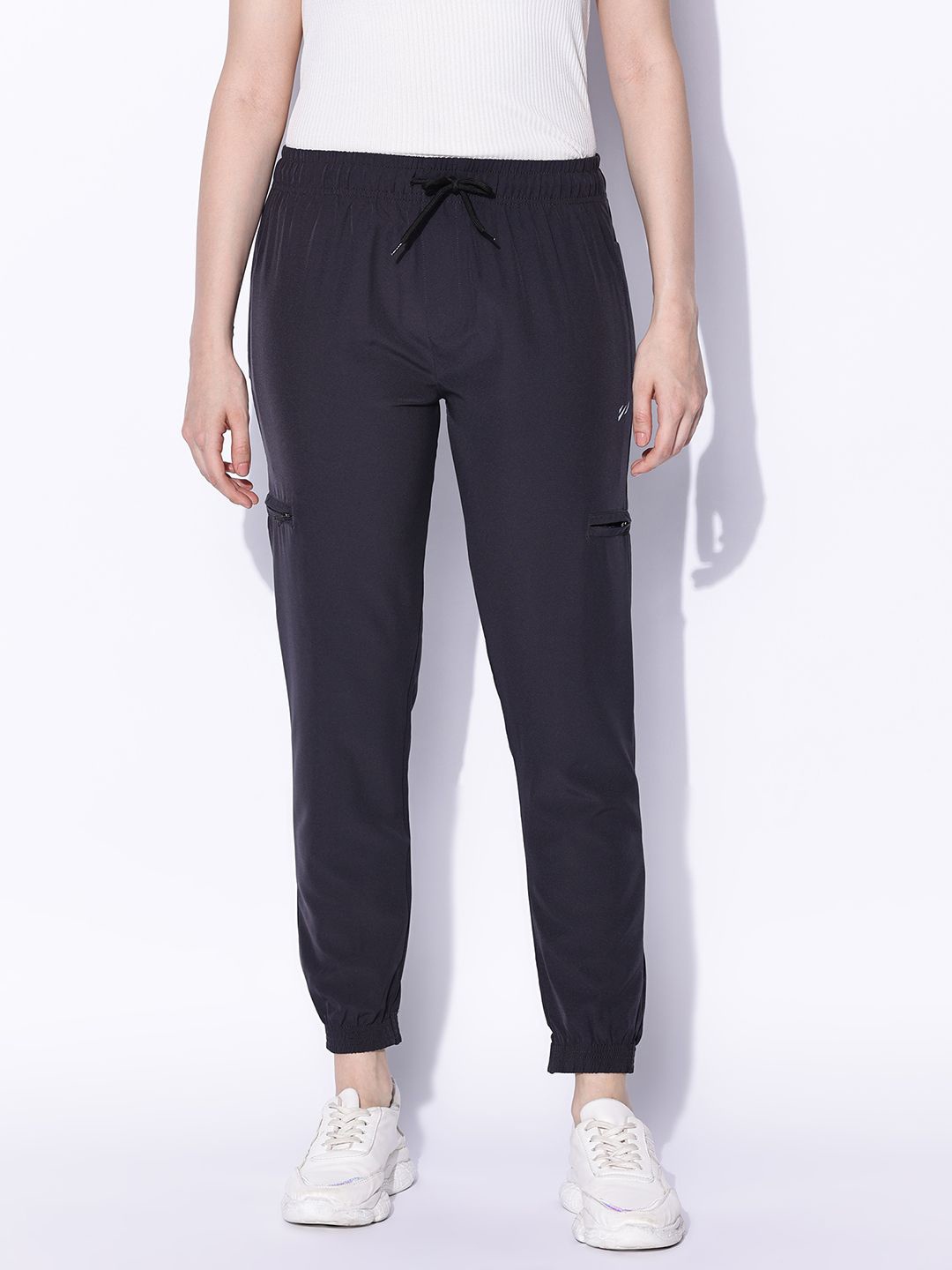 

BLUE TYGA Women Antimicrobial Mid-Rise Joggers, Grey