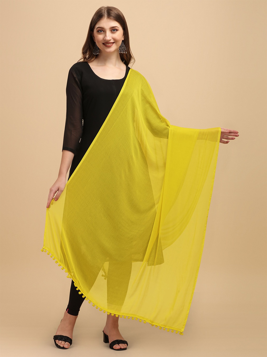 

Suha Dyed Chiffon Dupatta, Yellow