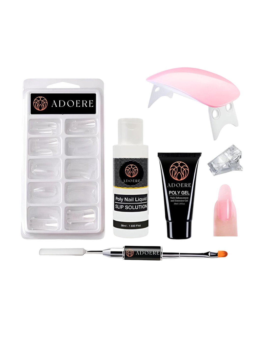 

Adoere Set Of 6 Nail Extension Kit-Pink