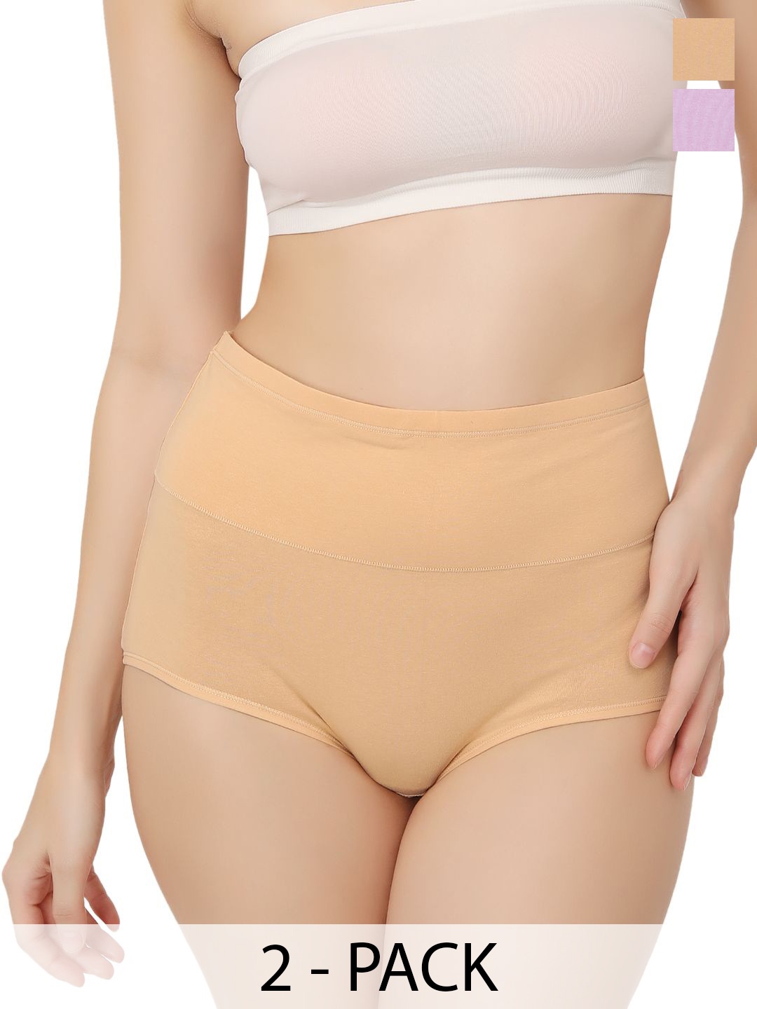 

Bella Voste Pack Of 2 High Waist Tummy Tucker Panty, Beige