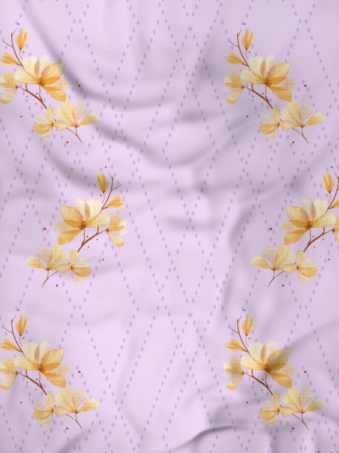 

Raymond Home Shubham Purple Printed Cotton 120 TC King Bedsheet with 2 Pillow Covers