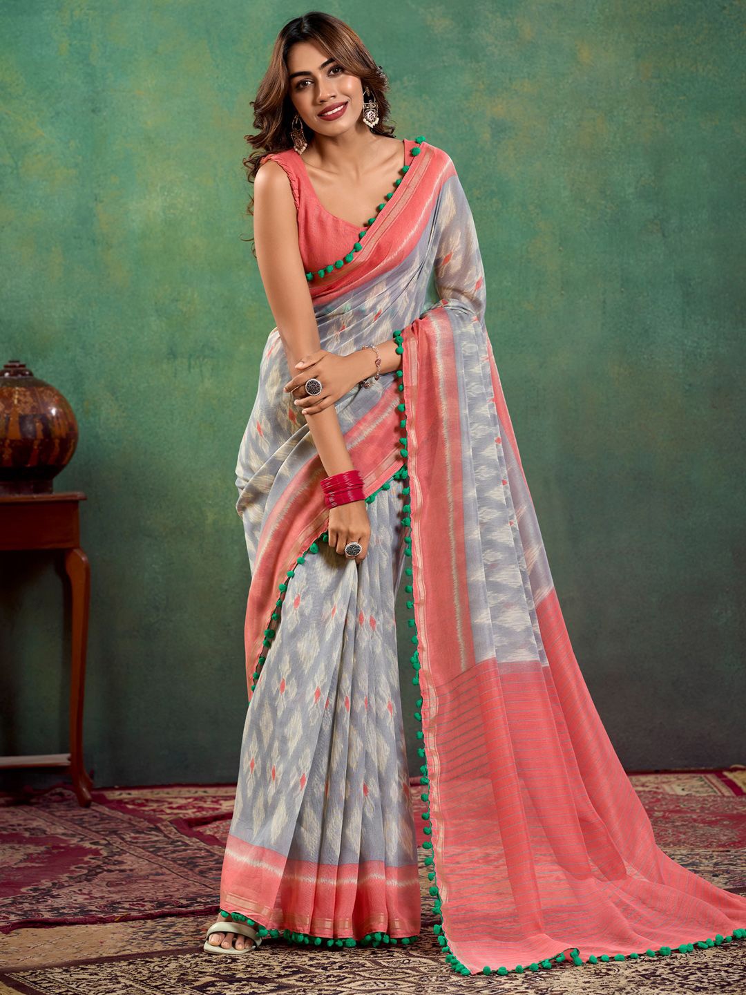 

Anouk Ethnic Motifs Bagh Saree, Grey