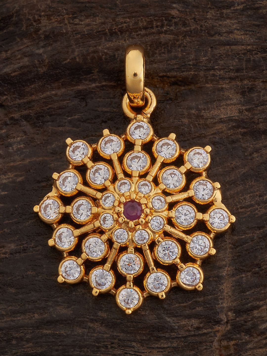 

Kushal's Fashion Jewellery 92.5 Pure Silver Gold-Plated Floral Pendant
