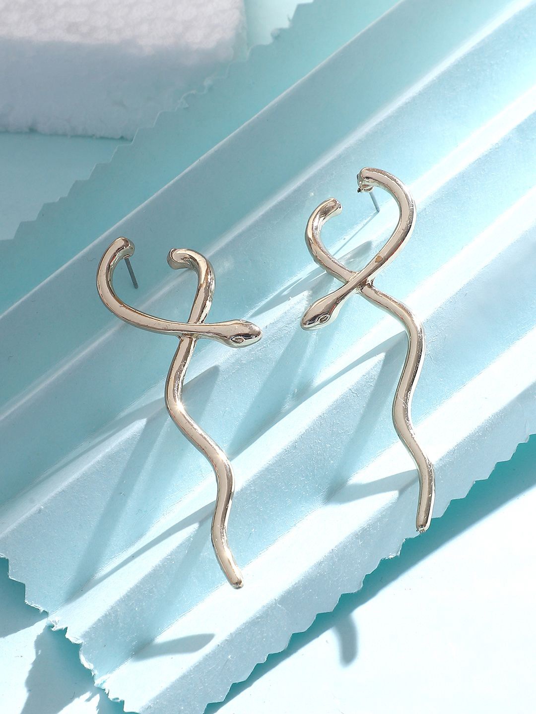 

ELLE Gold Plated Contemporary Drop Earrings