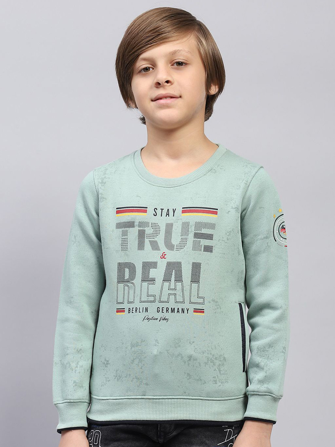 

Monte Carlo Boys Graphic Printed Sweatshirt, Sea green
