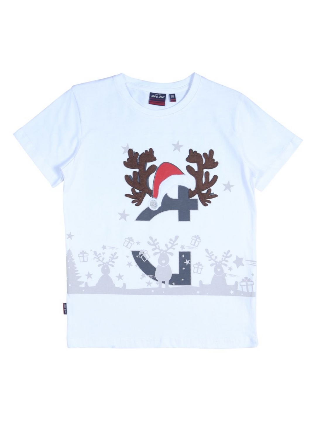 

Gini and Jony Boys Graphic Printed Round Neck Cotton T-shirt, White