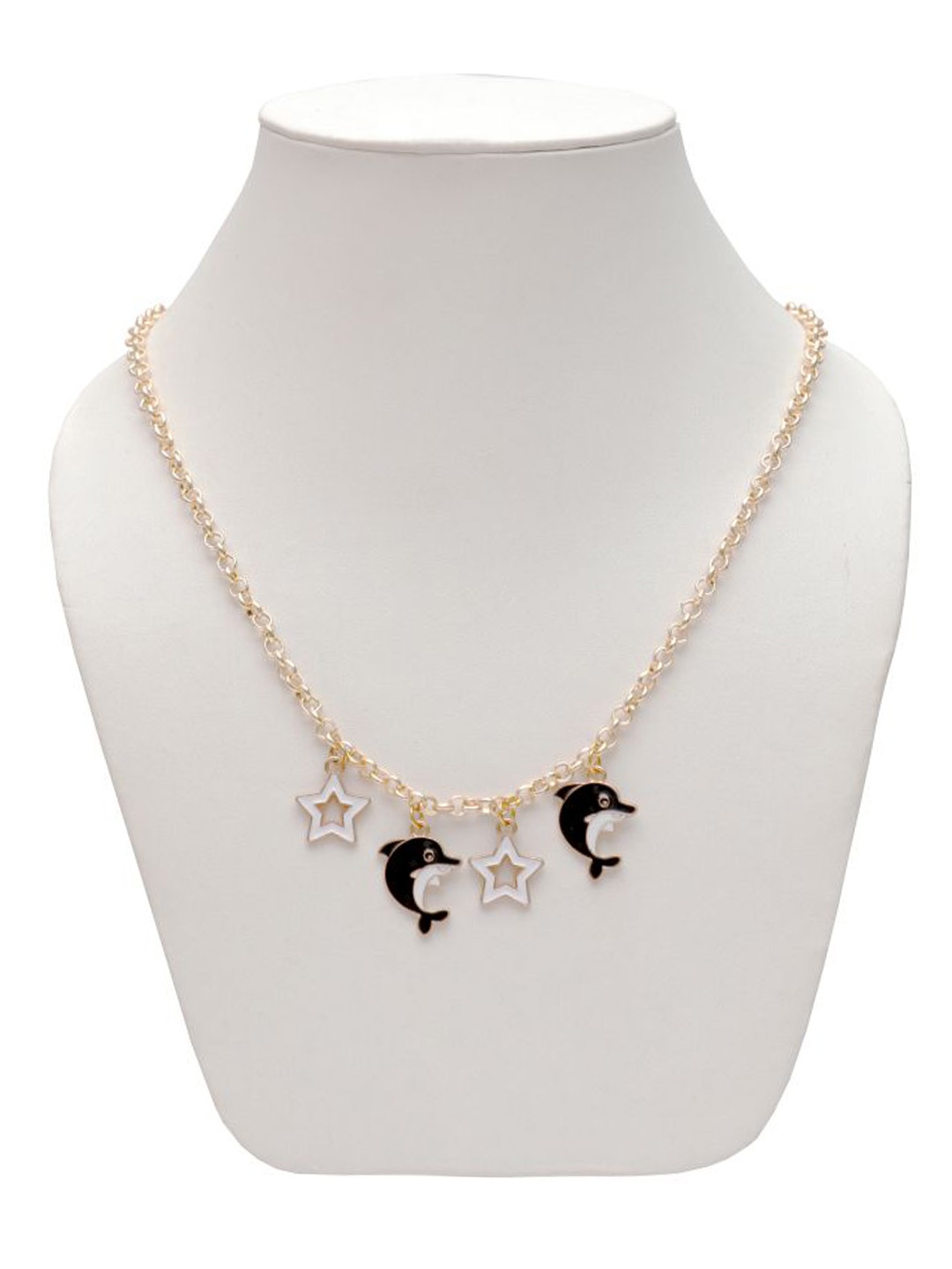 

Daizy Girls Minimal Gold-Pleated Dolphin Necklace