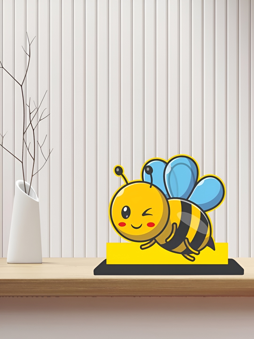 

CVANU 3-Pcs Yellow Wooden Showpiece