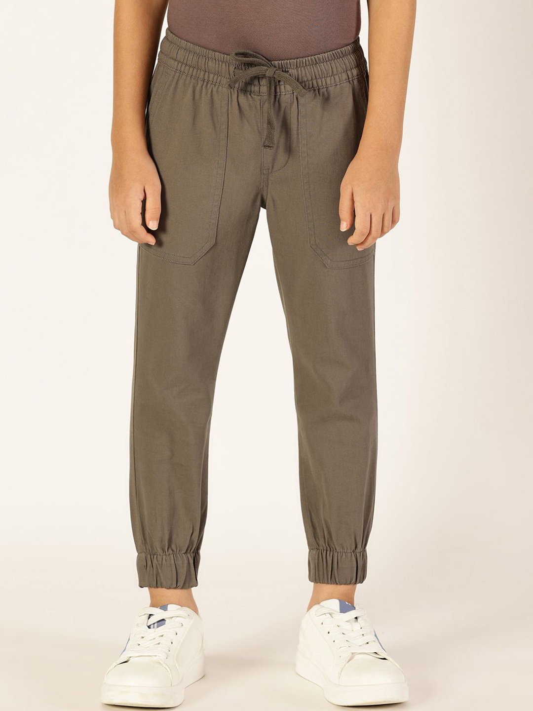 

French Connection Boys Smart Easy Wash Cotton Jogger Trouser, Brown