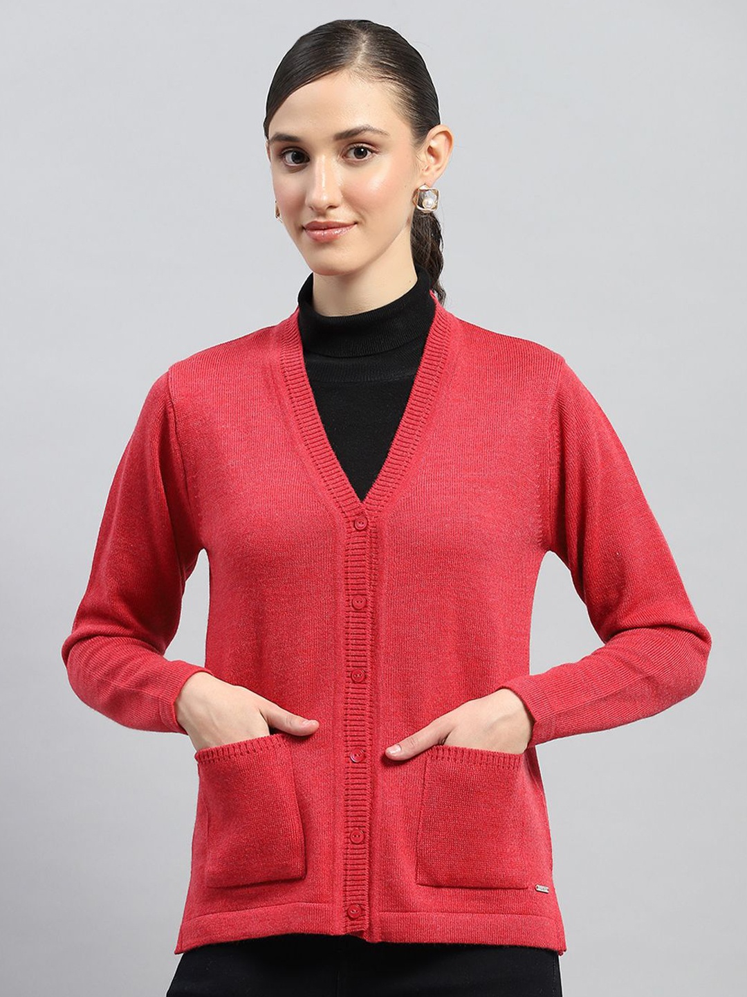 

Monte Carlo Women Woollen Cardigan, Red