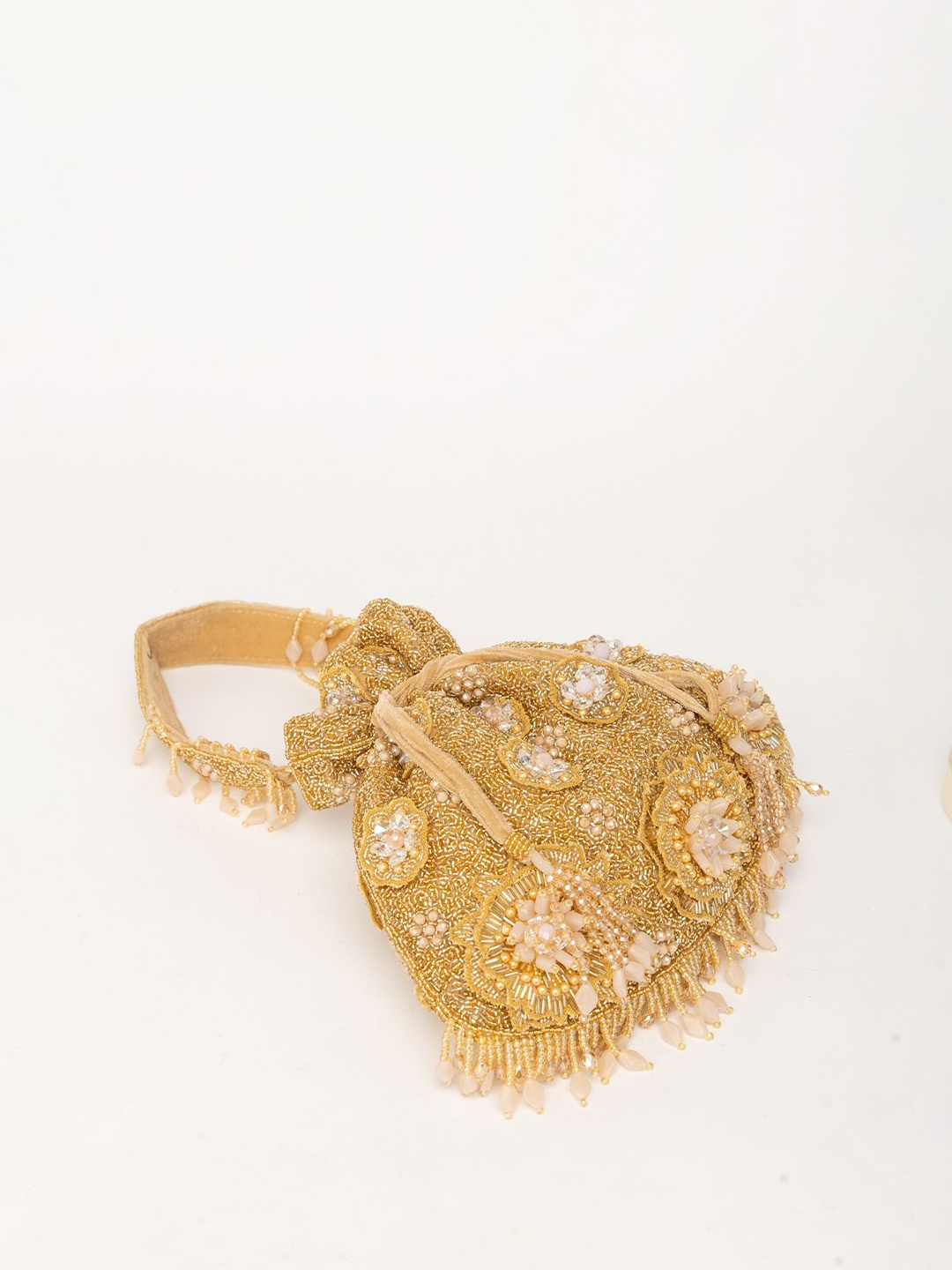 

EENA Embroidered Potli Clutch, Gold