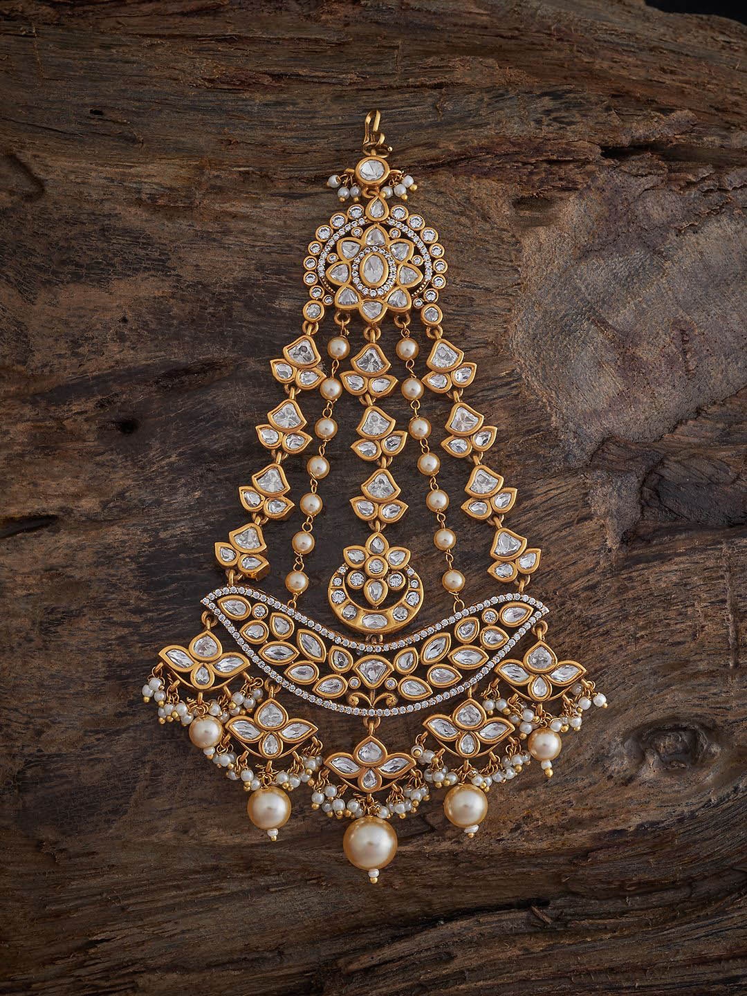 

Kushal's Fashion Jewellery Women Kundan-Studded Vilandi Jhumar Passa, Gold