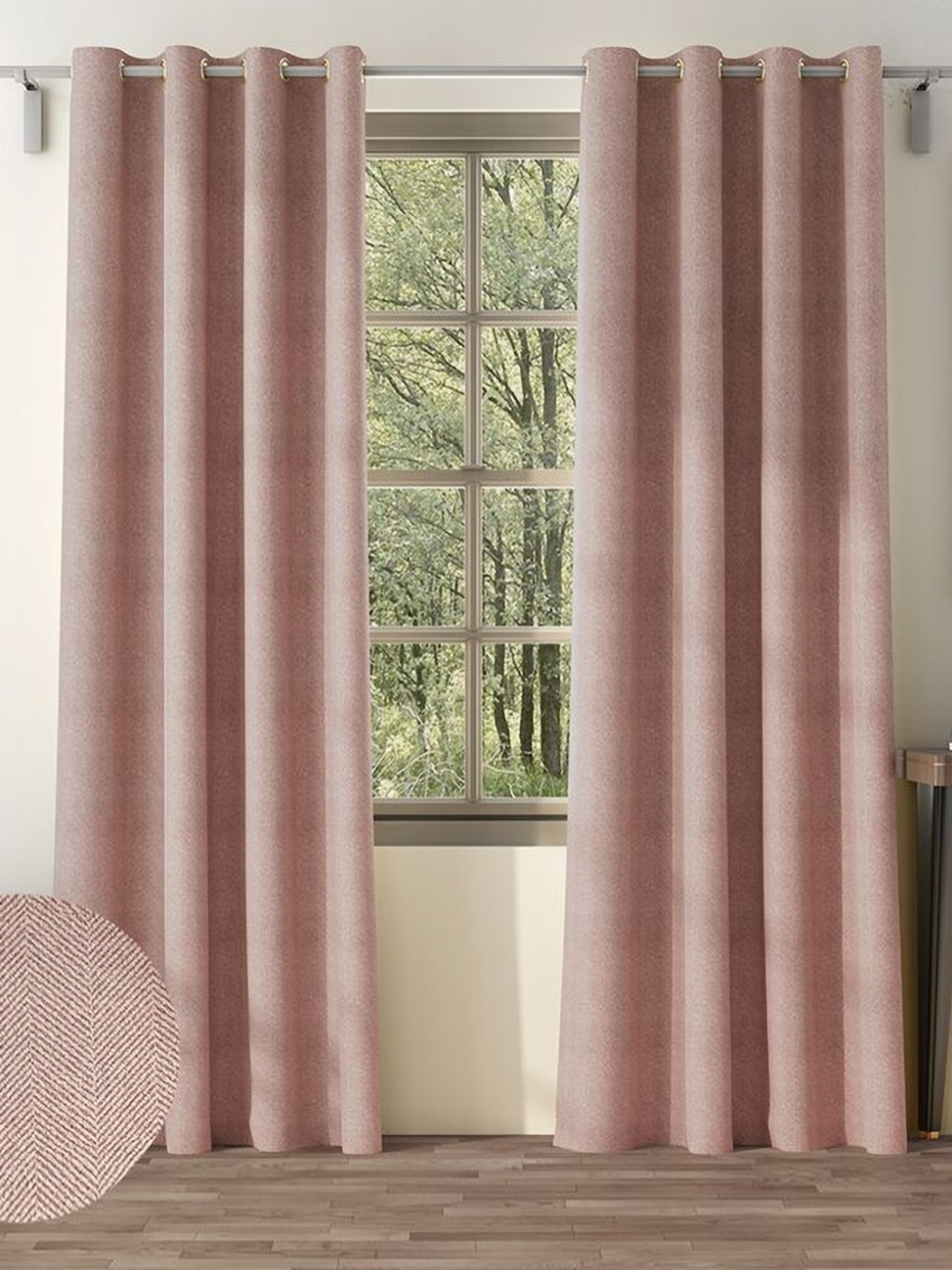 

Nefertiti Home Pink 2 Pieces Black Out Door Curtain