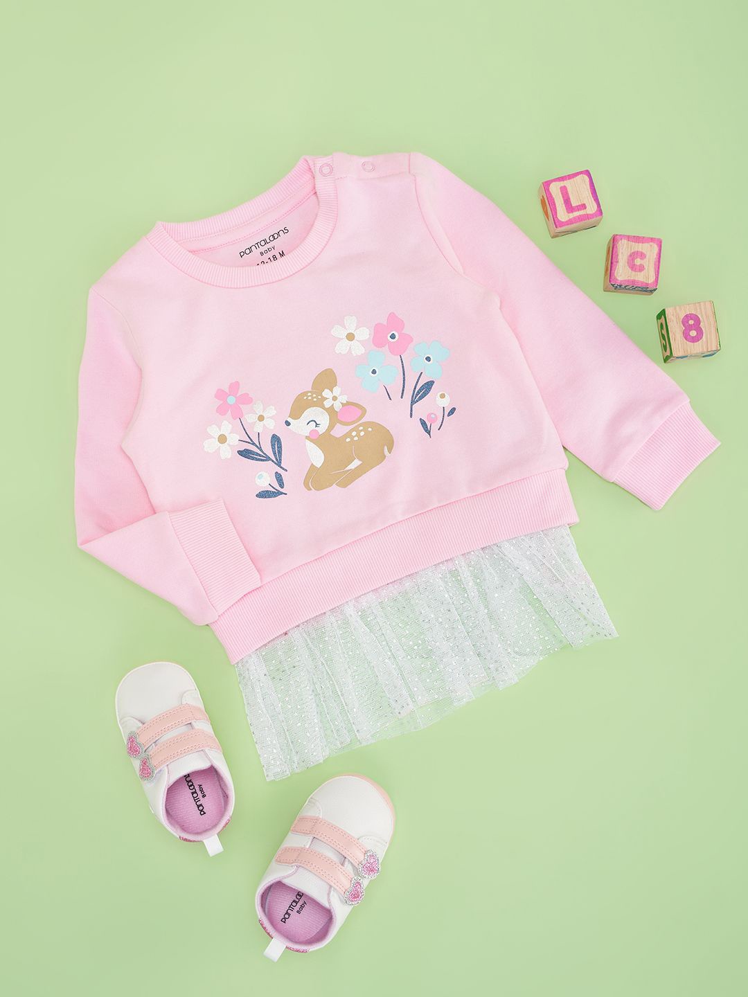 

Pantaloons Baby Girls Floral Printed Sweatshirt, Pink