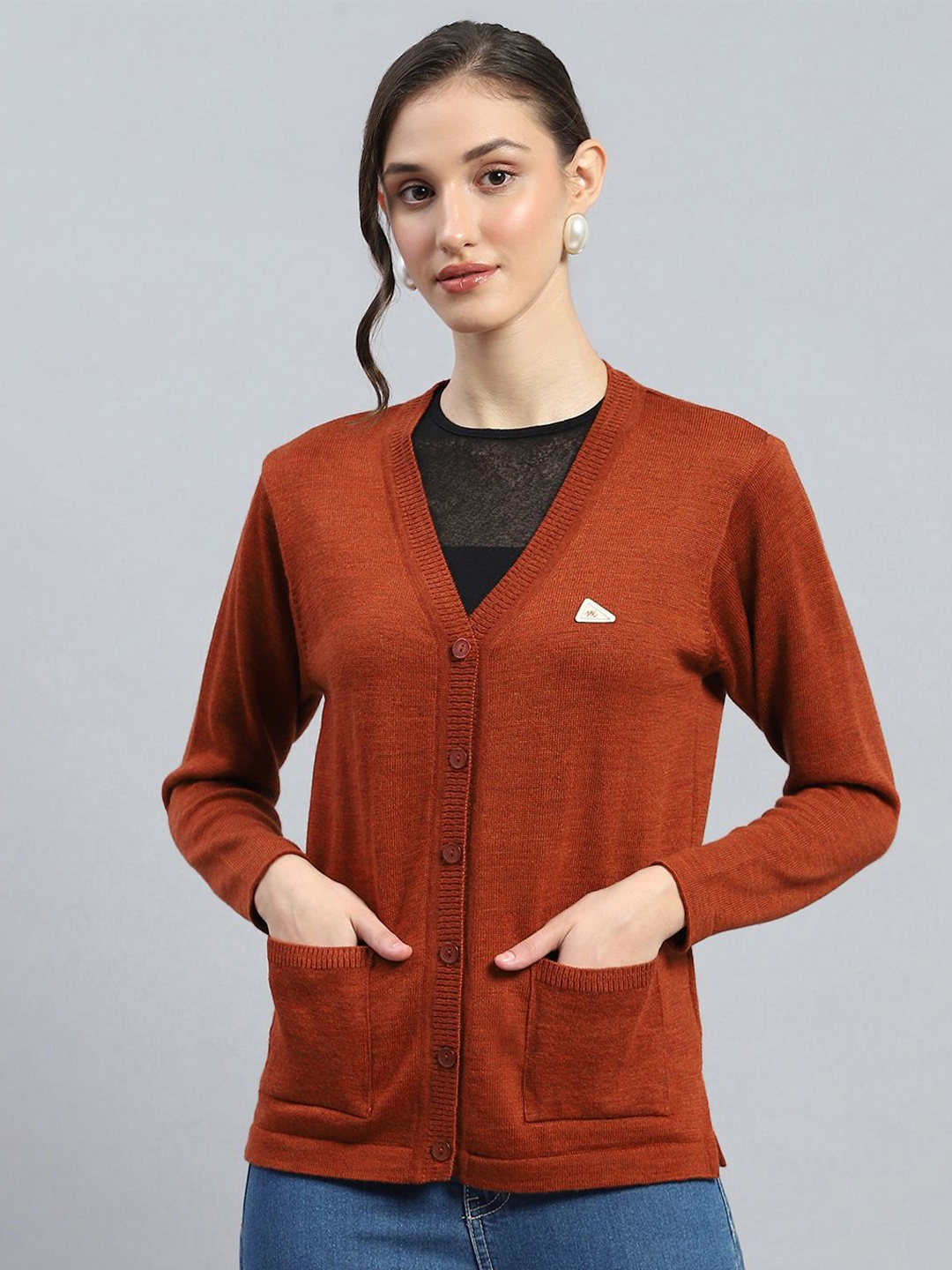 

Monte Carlo Women Woollen Cardigan, Brown