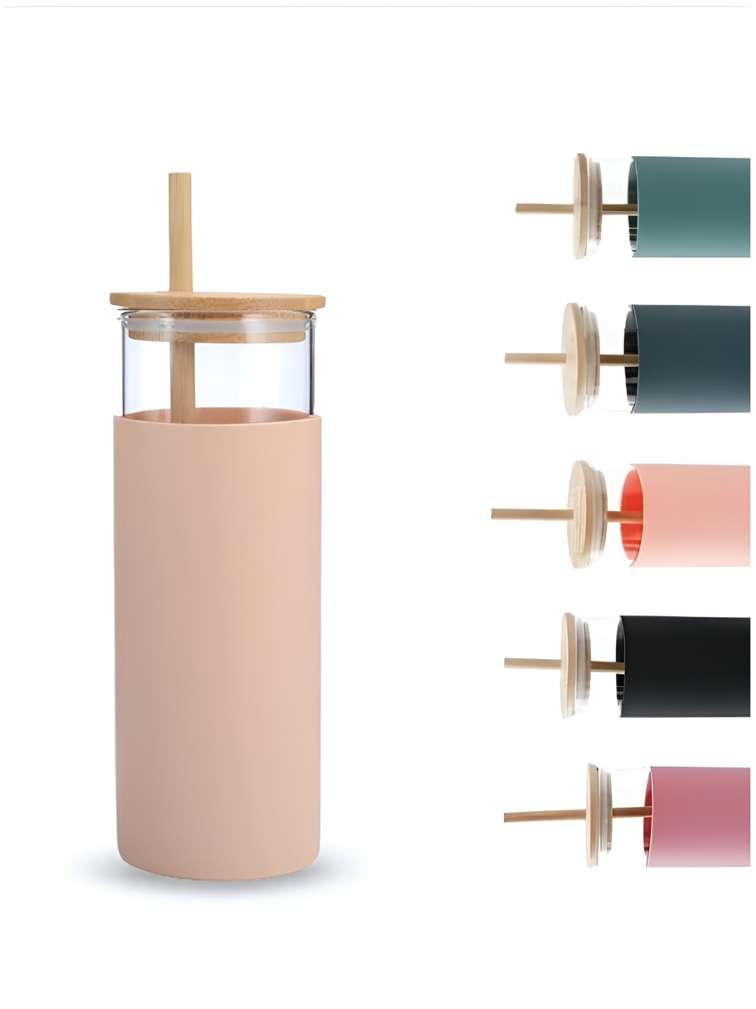

WELOUR Peach-Coloured Single Glass Water Bottle