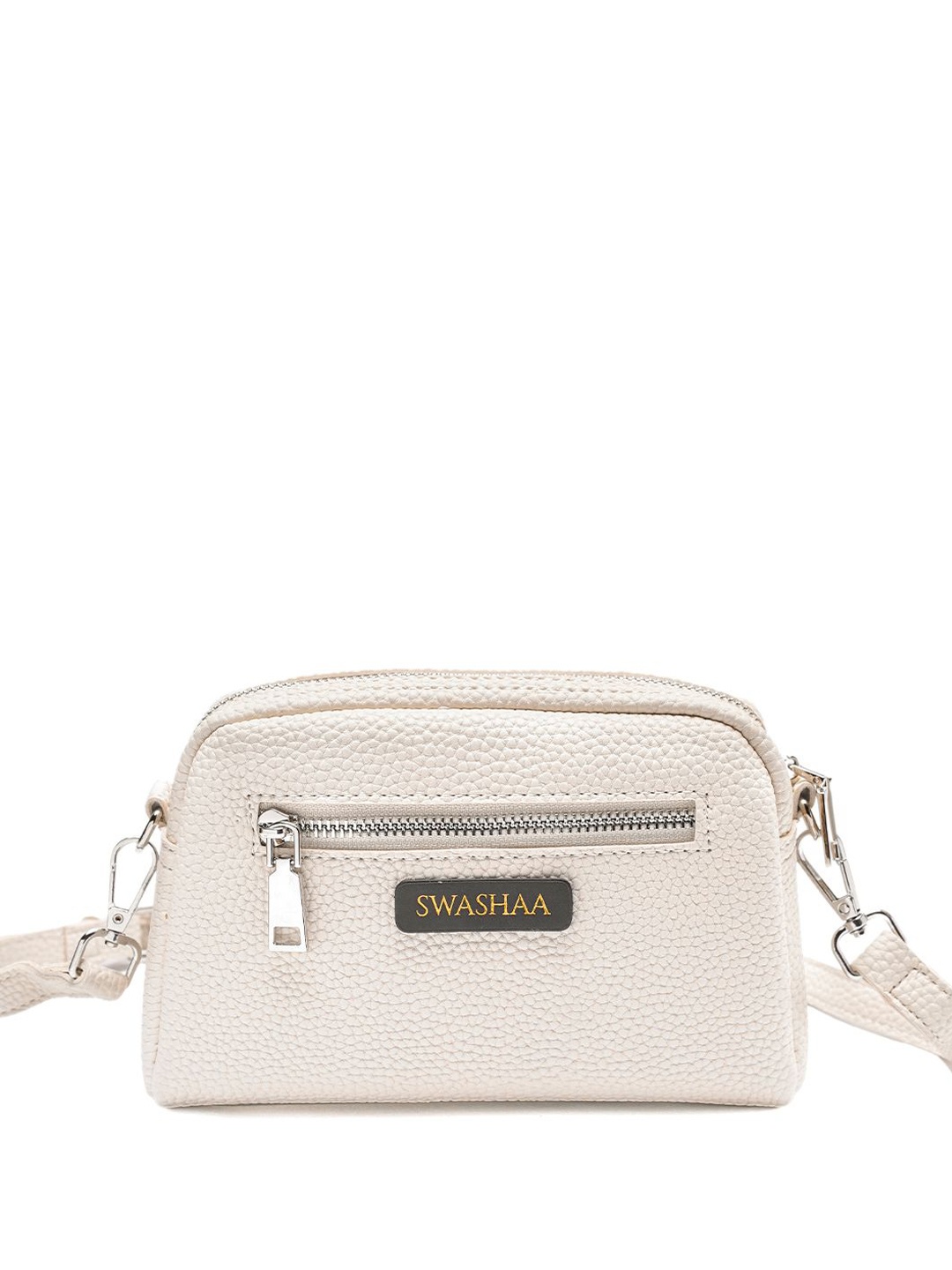 

SWASHAA Women Textured Structured Sling Bag, Cream