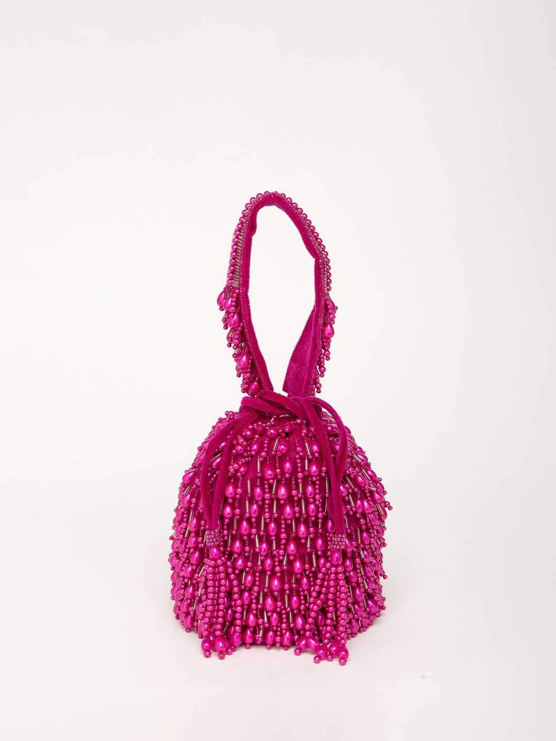 

EENA Embroidered Potli Clutch, Magenta