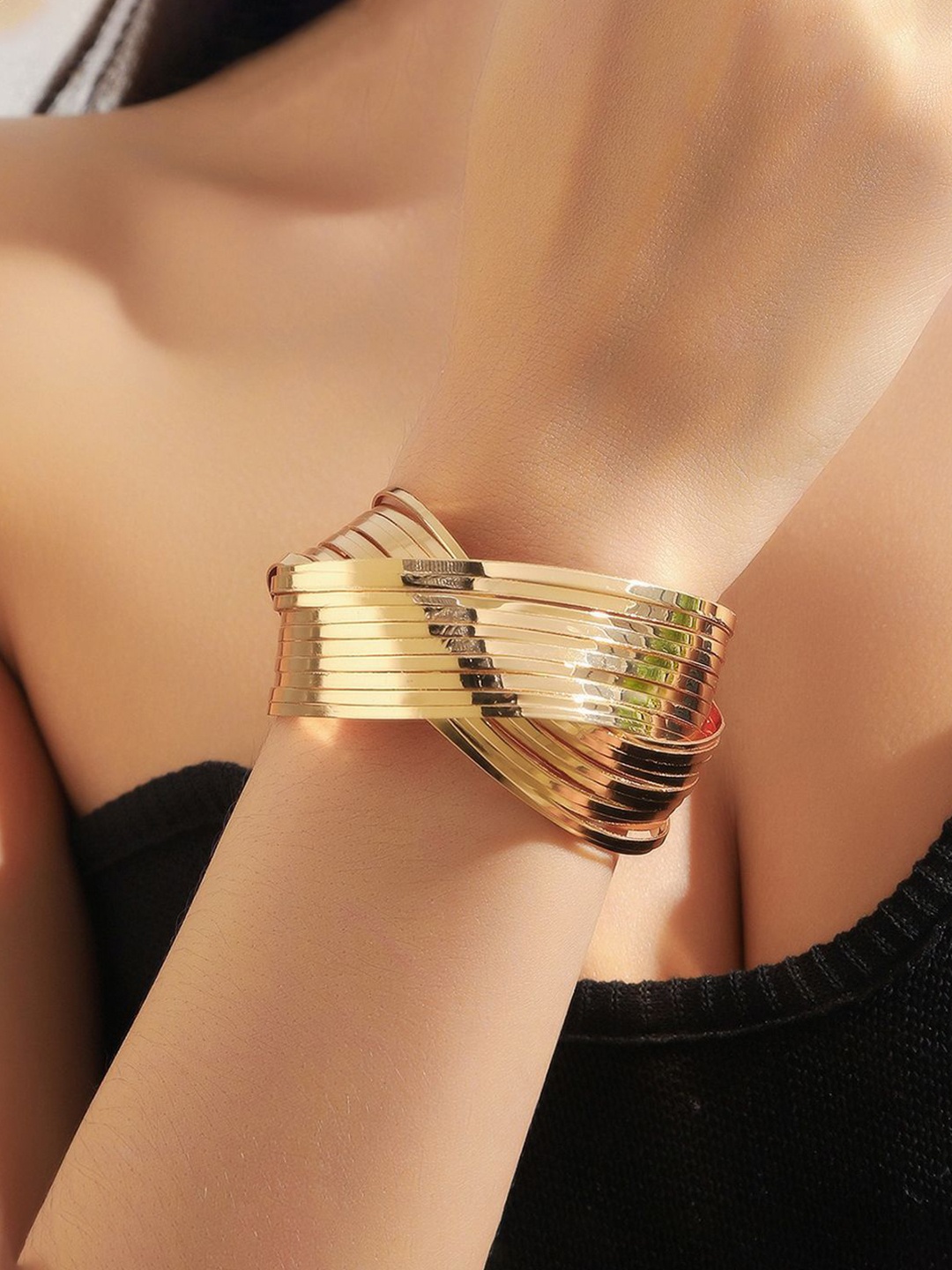 

Jewels Galaxy Gold Plated Cuff Bracelet