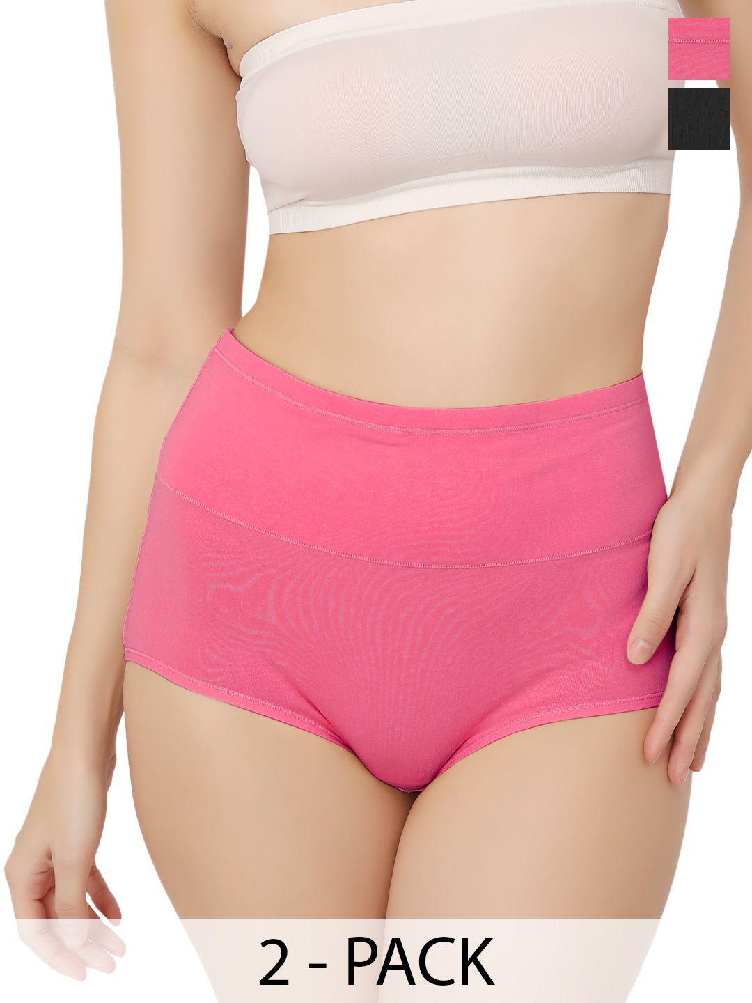

Bella Voste Pack Of 2 High Waist Tummy Tucker Panty, Black
