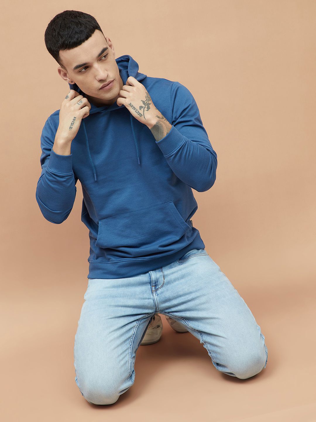 

Fame Forever by Lifestyle Men Solid Hooded Sweatshirt, Blue