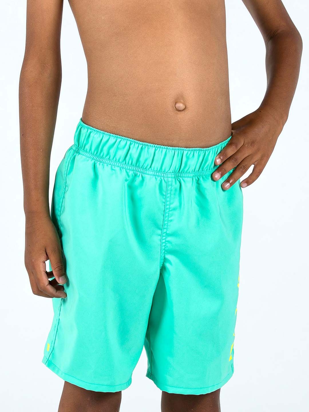 

Nabaiji By Decathlon Boy's Green Mid-Rise Slip-On Swim Shorts
