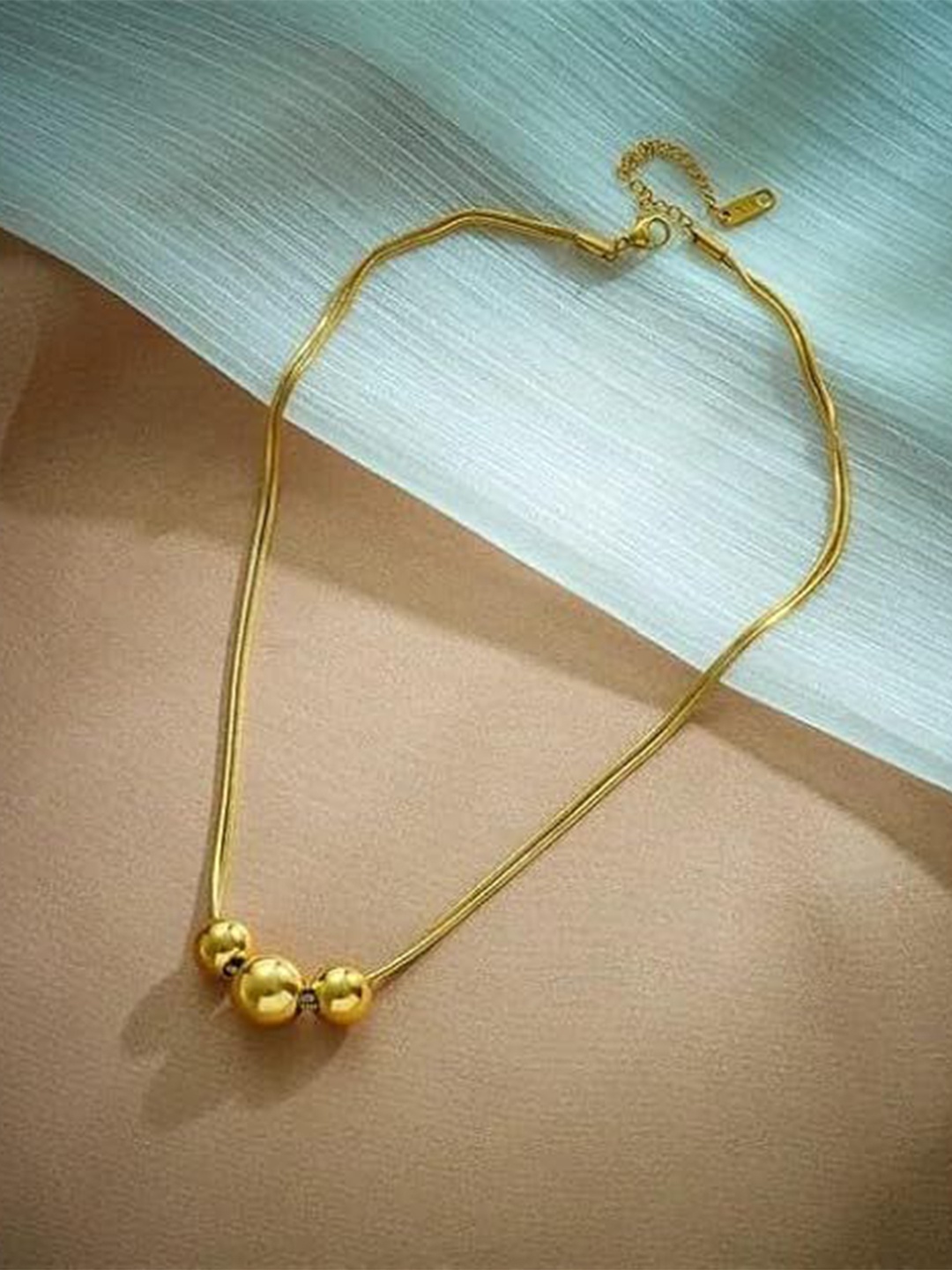 

MEENAZ Gold-Plated Stainless Steel Anti Tarnish Necklace