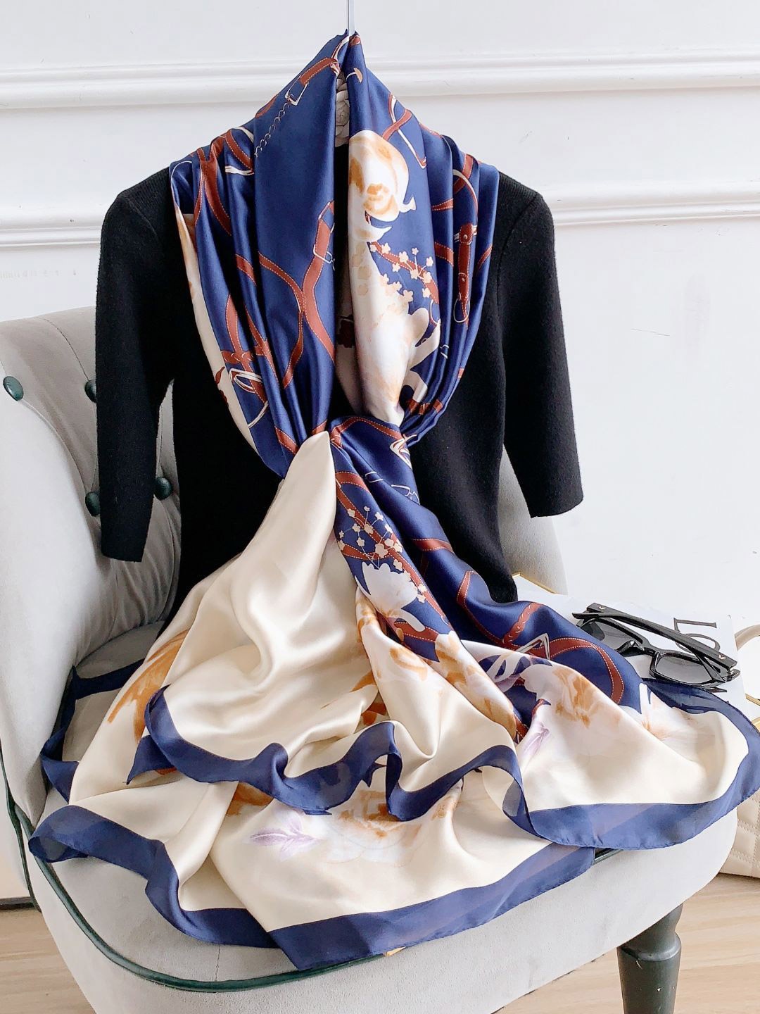 

CrossKulture Women Printed Scarf, Blue