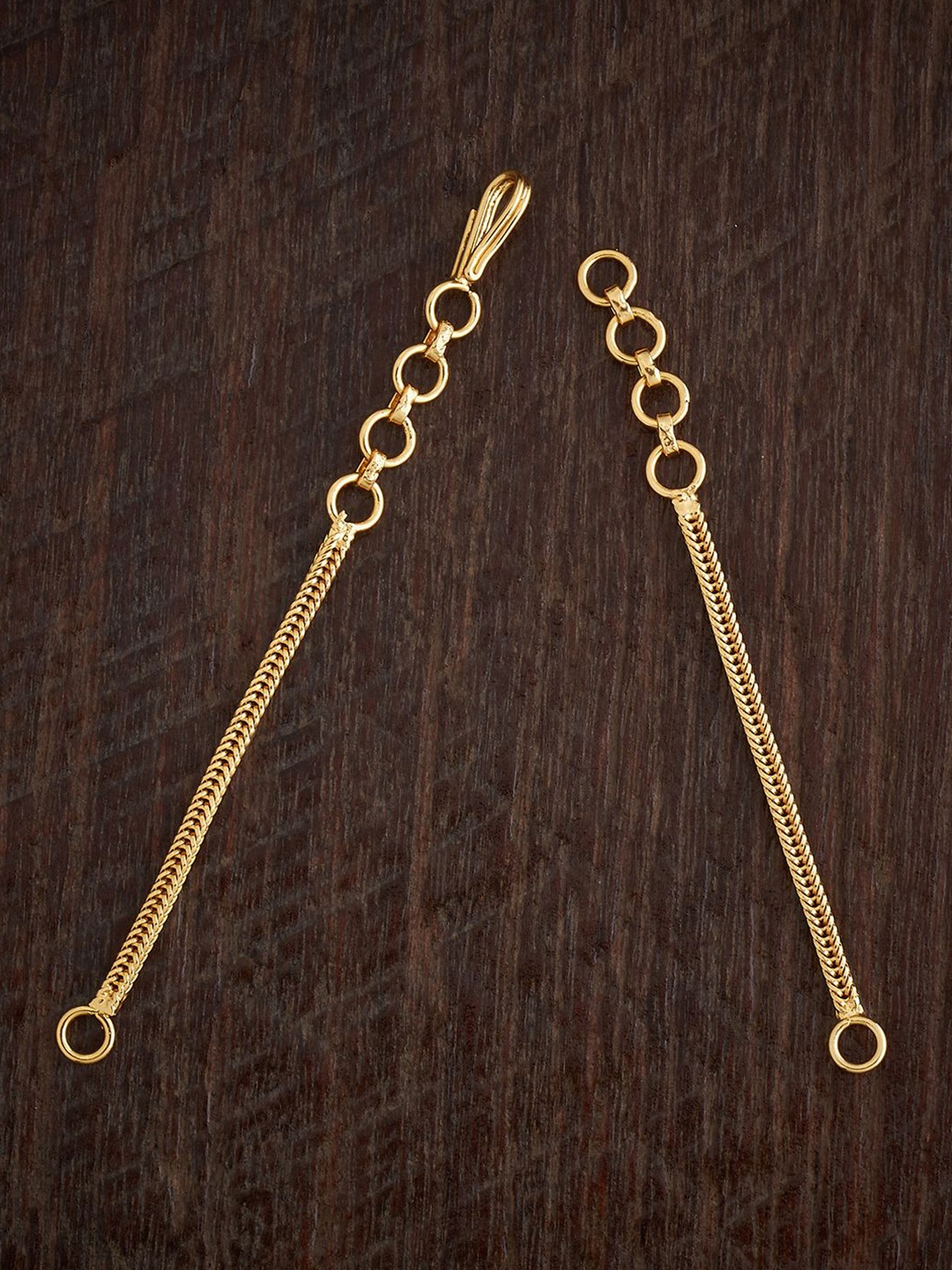 

Kushal's Fashion Jewellery 92.5 Pure Silver Gold-Plated Temple Chain Extension