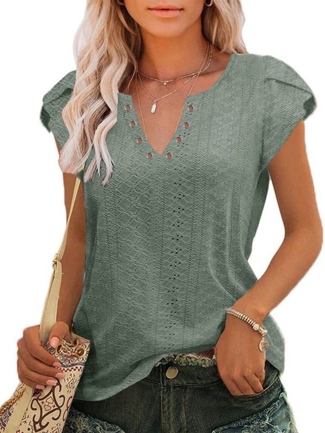 

StyleCast Georgette Top, Green