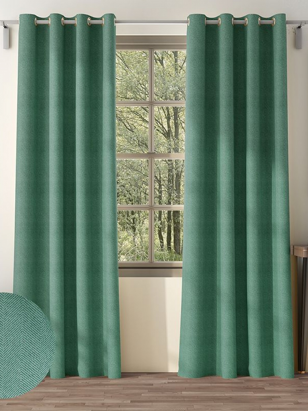 

Nefertiti Home Teal Green 2 Pieces BlackOut Door Curtain