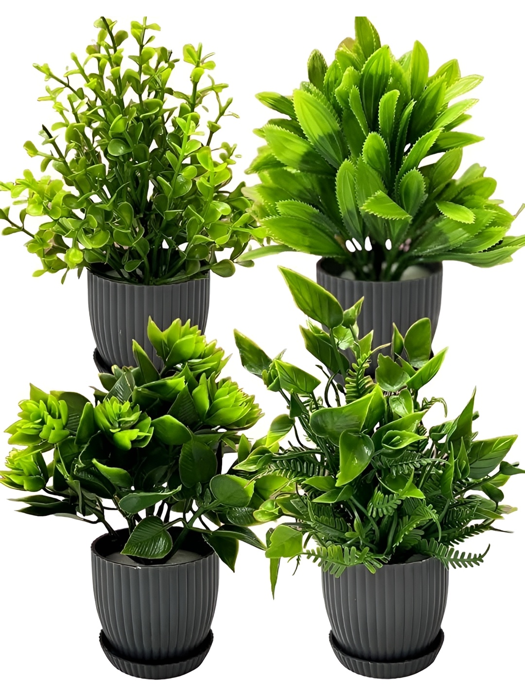 

KAAF Black 4 Pieces Artificial Plant With Pot Artificial Flowers and Plants