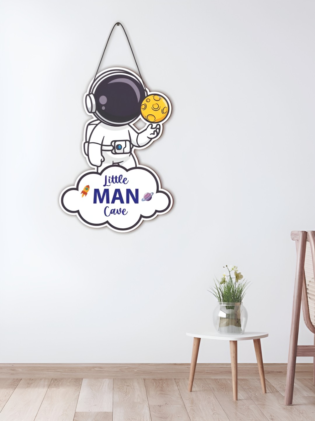 

CVANU White & Black Printed Wooden Wall Decor Hangings