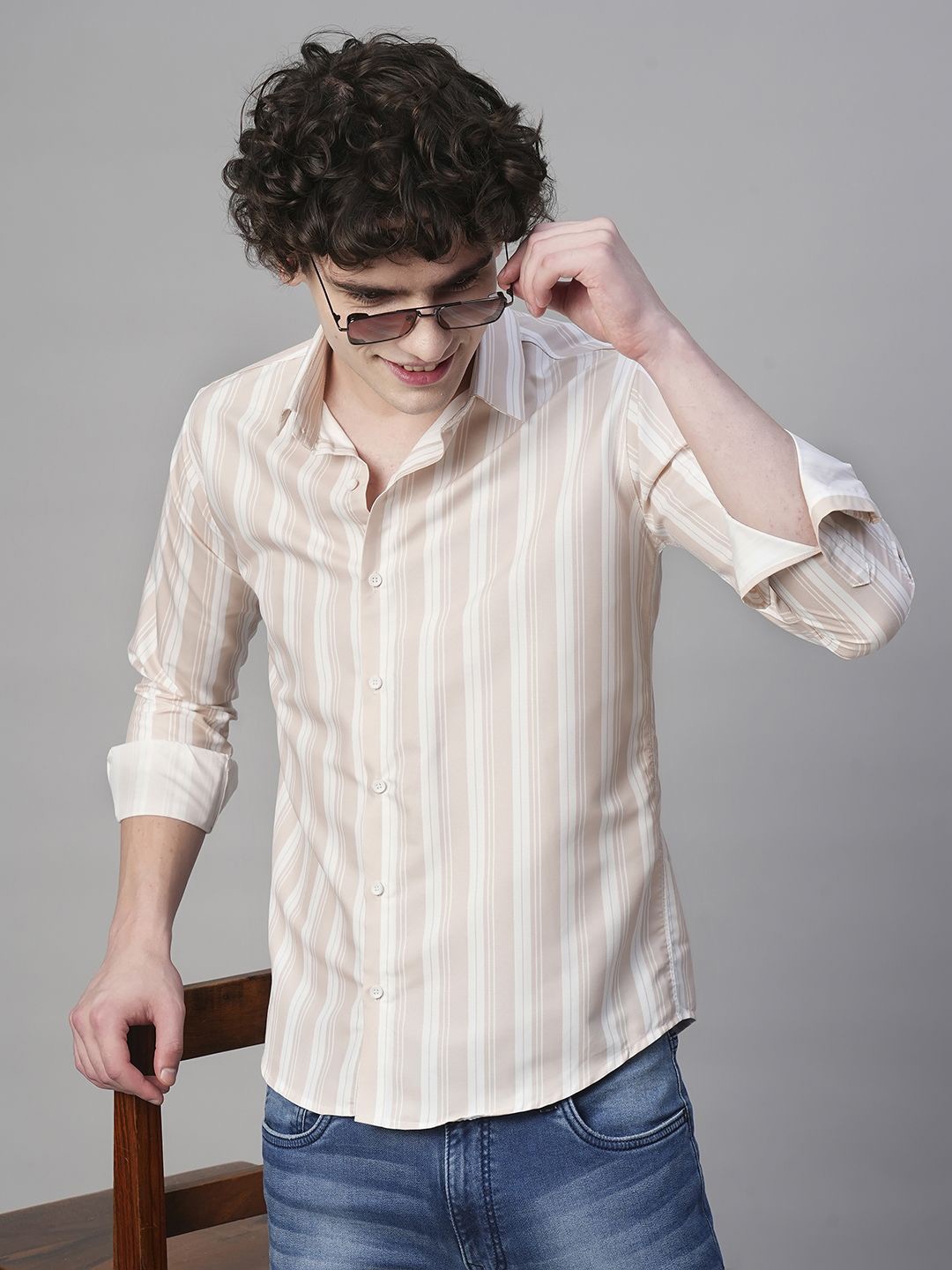 

TRYBUY.IN Men Standard Spread Collar Multi Striped Cotton Casual Shirt