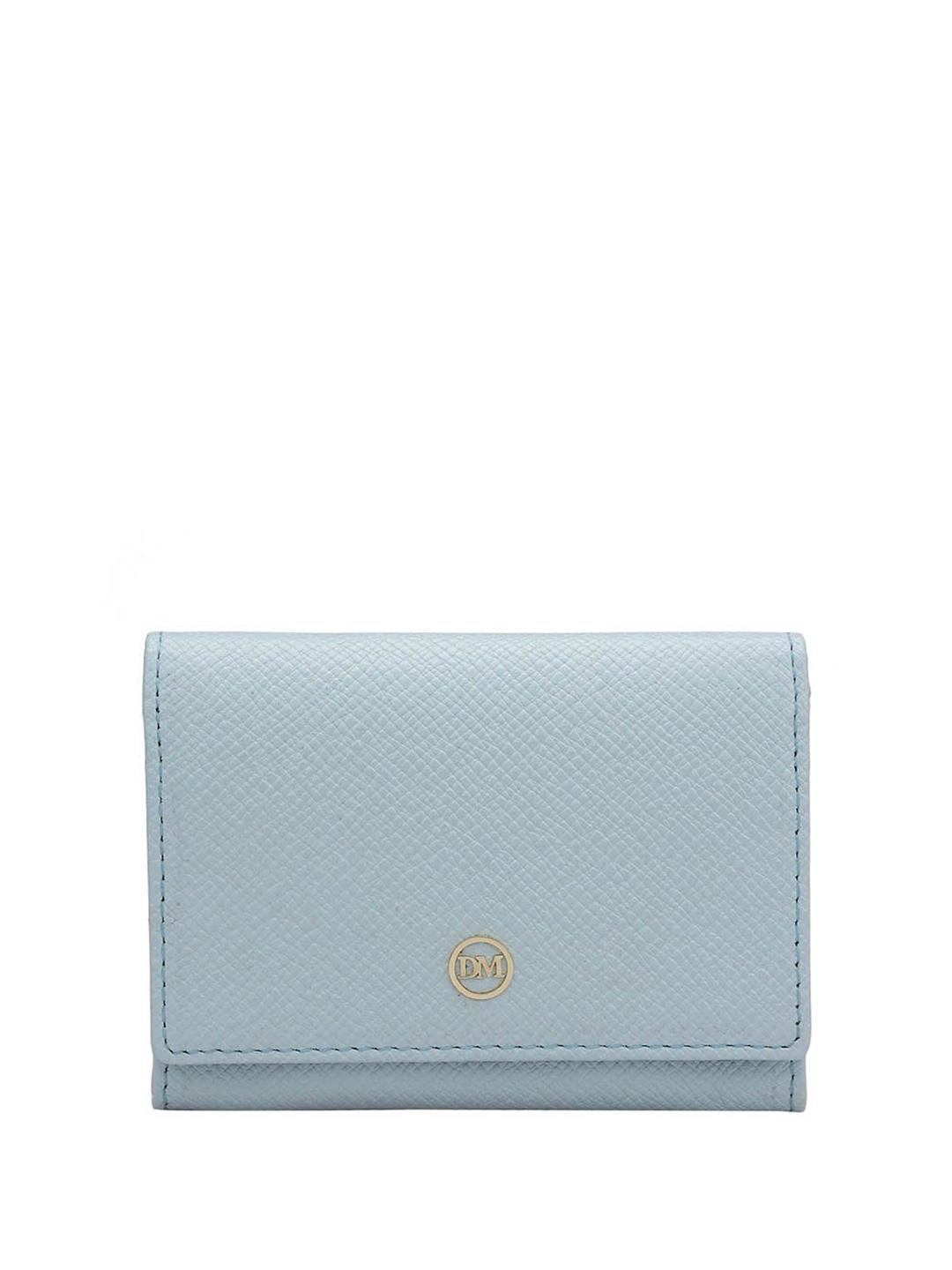 

Da Milano Unisex Leather Two Fold Wallet, Blue