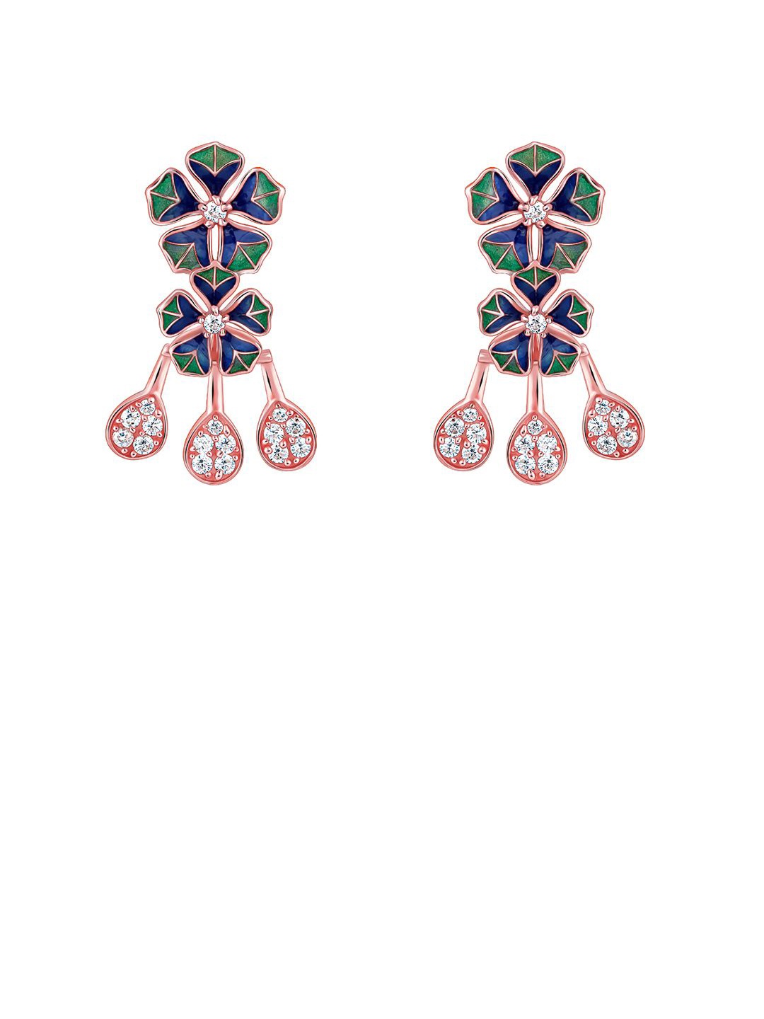 

GIVA 925 Silver Rhodium Plated Contemporary Studs, Rose gold