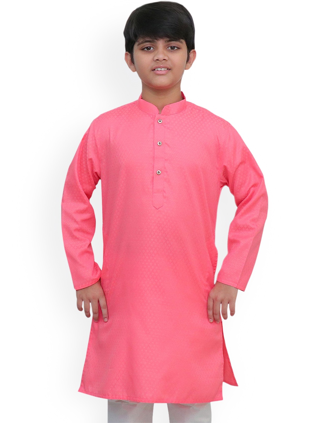 

BAESD Boys Thread Work Dobby Kurta, Pink