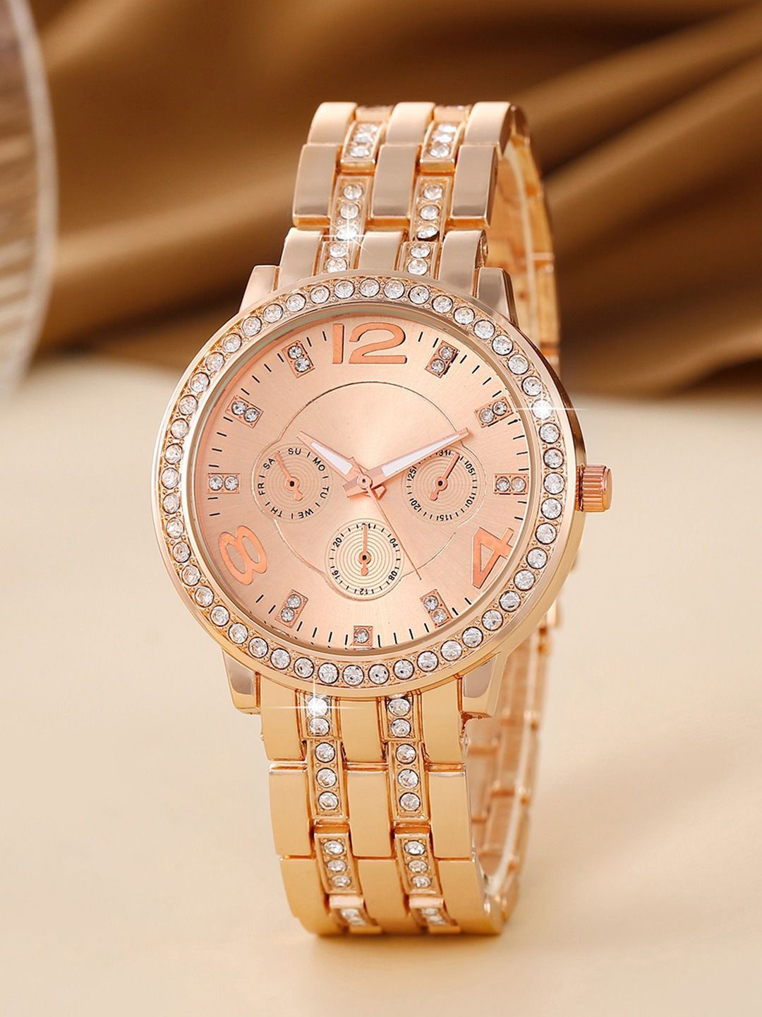 

FIMBUL Women Dial & Stainless Steel Straps Analogue Automatic Watch Watch-D5-RG01, Rose gold