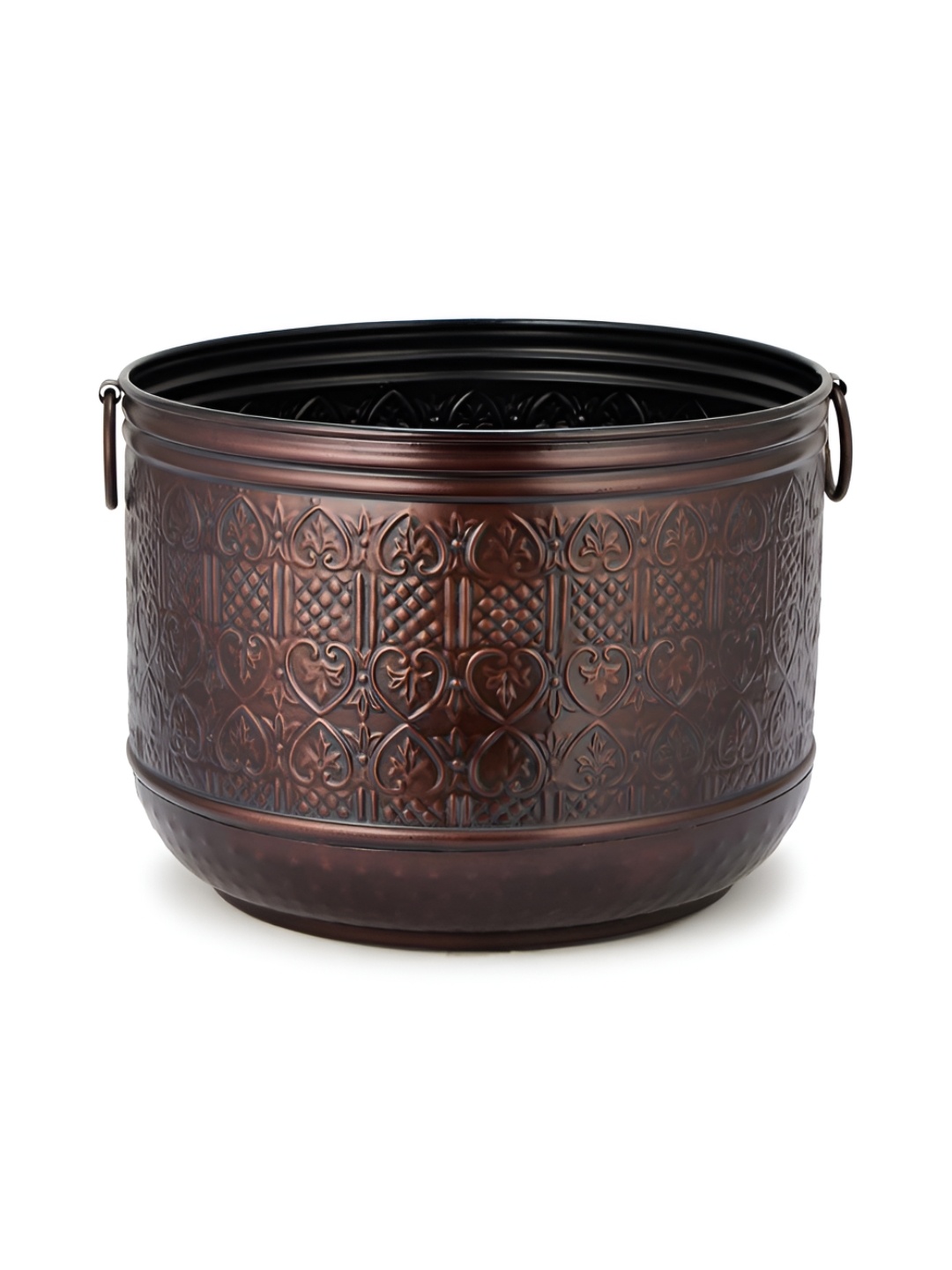 

Fabindia Farsi Copper Toned & Black Textured Antiqued Planter