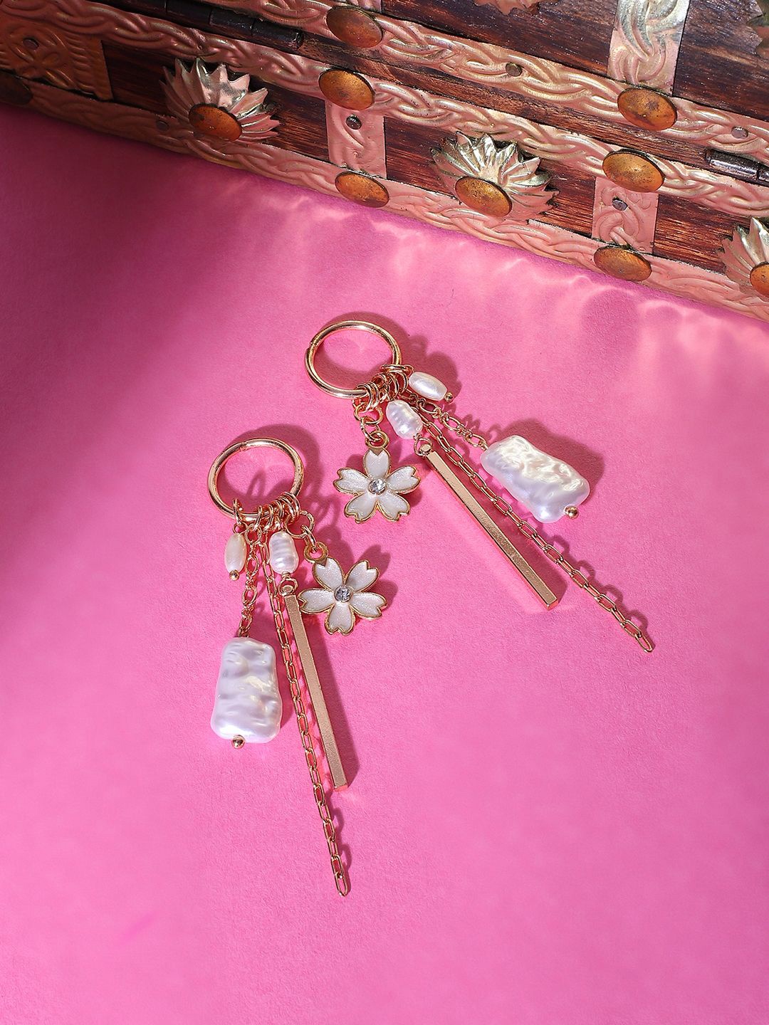 

ELLE Gold Plated Contemporary Drop Earrings