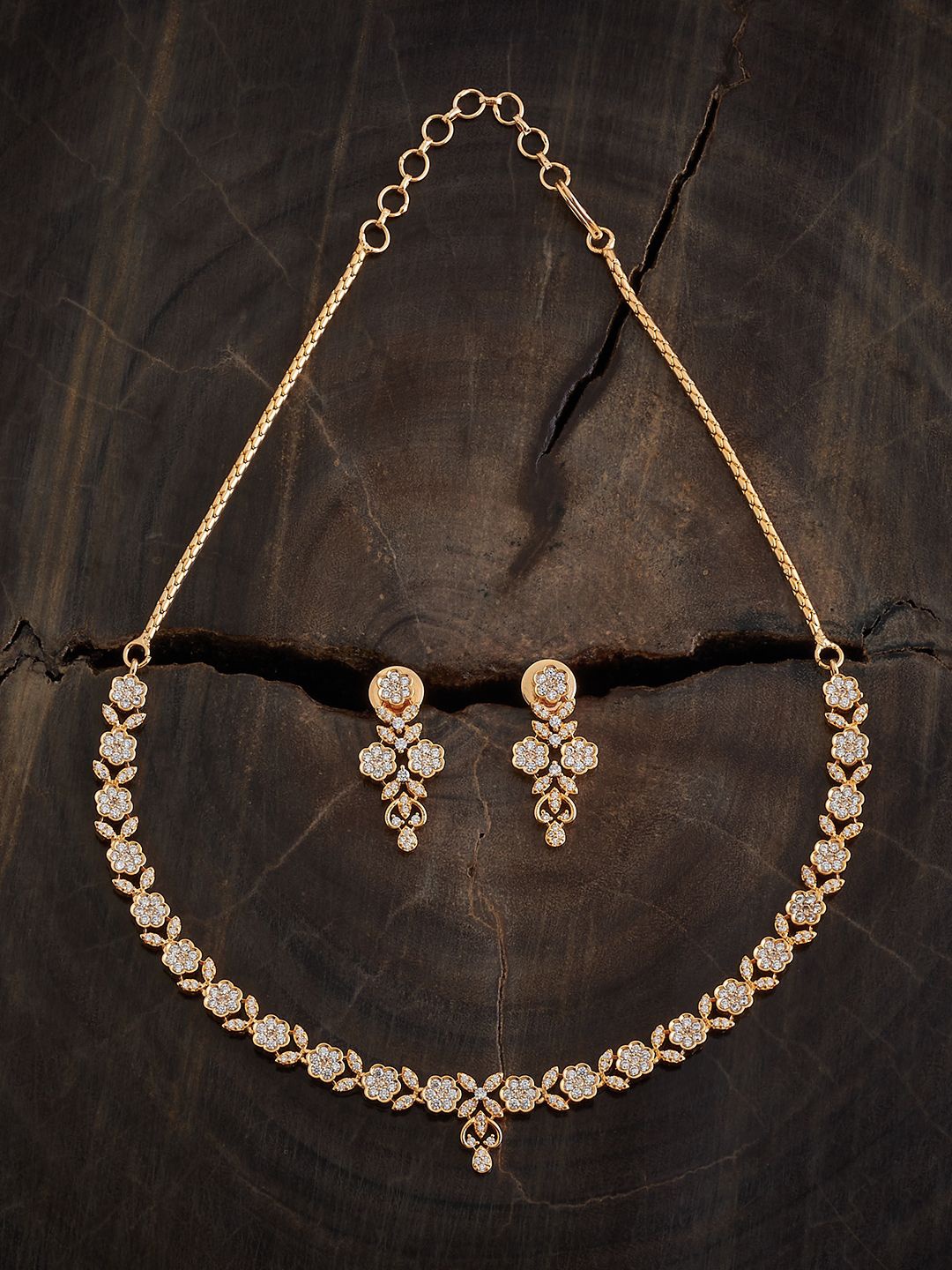 

Kushal's Fashion Jewellery Gold-Plated CZ Studded Jewellery SeT