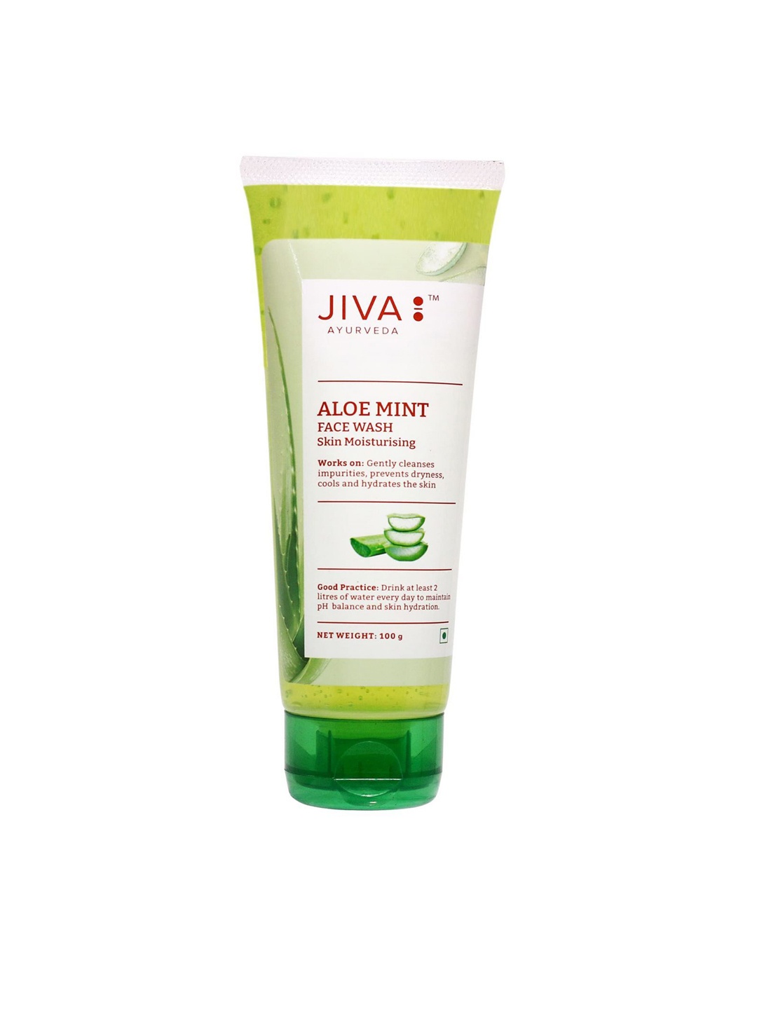 

Jiva Skin Moisturizing Aloe Mint Face Wash for Acne-Blackheads-Pimples & Breakouts - 100 g, Green