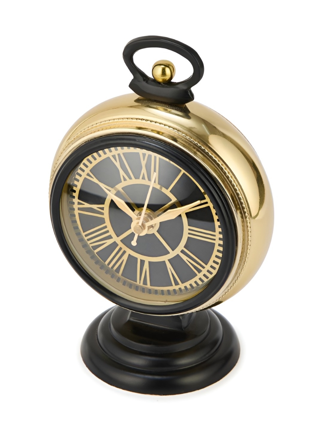 

Fabindia Farsi Gold Toned & Black Analogue Contemporary Table Clock